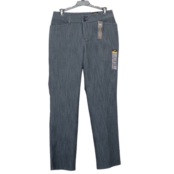 NWT Lee Secretly Shapes Regular Straight Le Mid Rise Pants Size 8 Medium - Picture 1 of 7